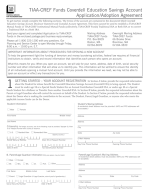TIAA-CREF Coverdell Education Savings Account Application