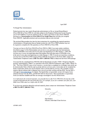 Keogh Plan Form 5500-EZ Instructions