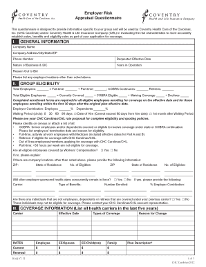 Employer Risk Appraisal Questionnaire