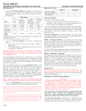 Form 200-01 - Division of Revenue - State of Delaware - revenue delaware