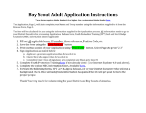 Boy Scouts Adult Application Form
