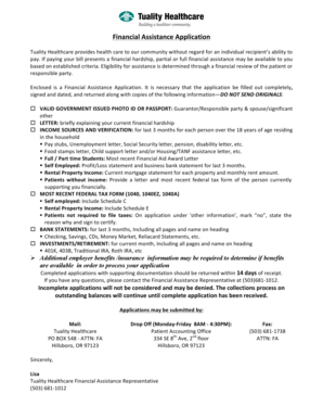 Tuality Healthcare Financial Assistance Application