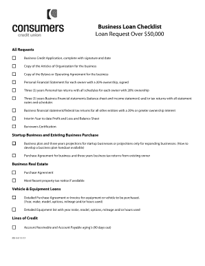 Business Loan Checklist and Application