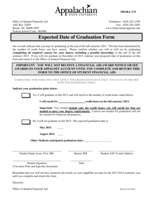 Expected Date of Graduation Form