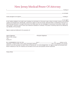 New Jersey Medical Power of Attorney