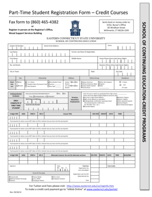 Part-Time Student Registration Form