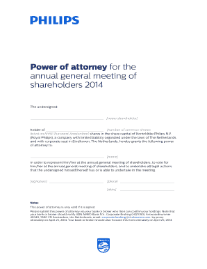 Power of Attorney for Annual General Meeting