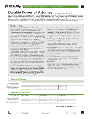 Fidelity Durable Power of Attorney
