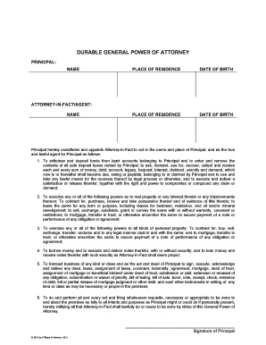 Durable General Power of Attorney