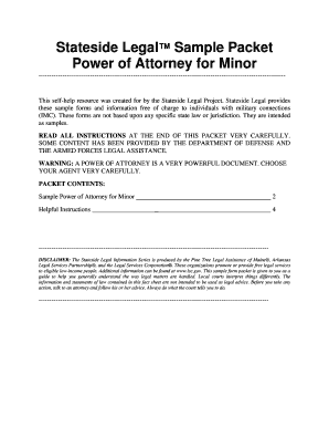 Power of Attorney for Minor