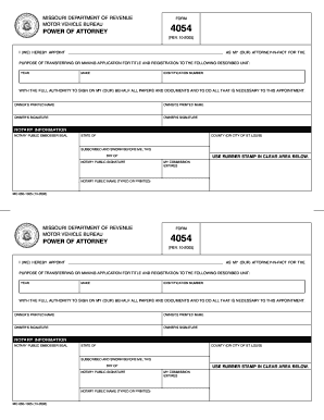 Missouri Power of Attorney 4054