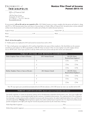 Nontax Filer Proof of Income Form