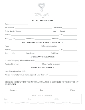 Patient Registration Form