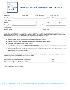 event rental form