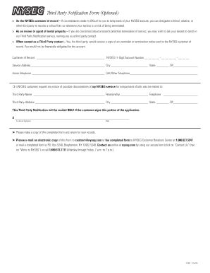 NYSEG Third Party Notification Form