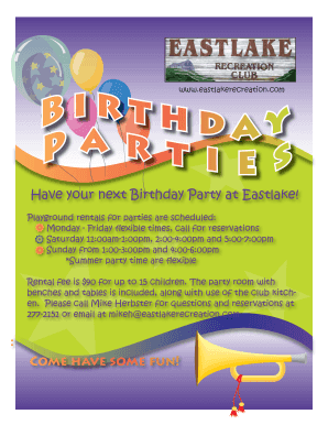 Birthday party rental flyer.indd. Mr. Omelette - Party Rental Form