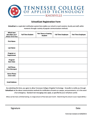 SchoolCast Registration Form