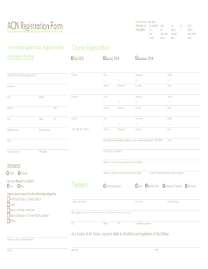 Art Center College of Design Registration Form