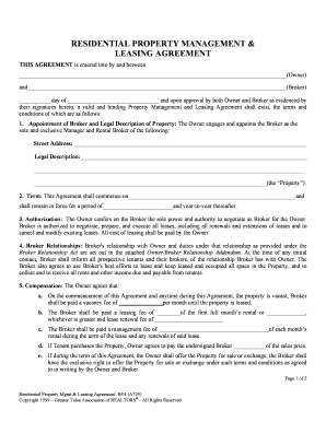 Residential Property Management and Leasing Agreement