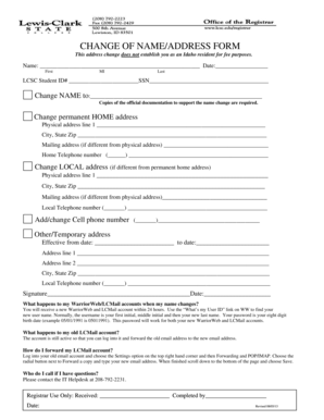 LCSC Change of Name/Address Form