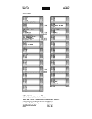 QED Tax Service Fee Schedule