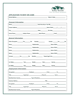 Rental Application Form