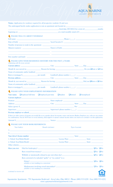 Rental Application Form