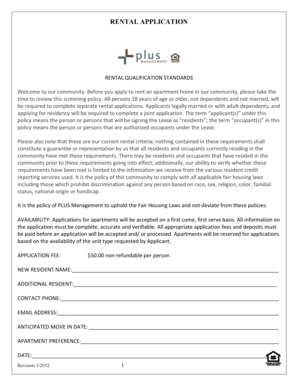 Rental Application Form