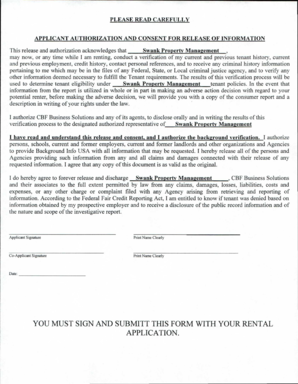 Applicant Authorization and Consent for Release of Information