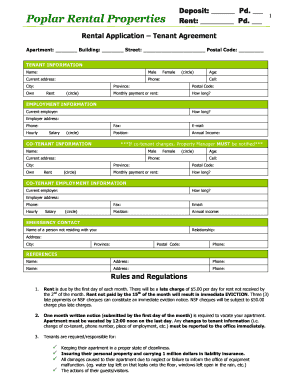 Rental Application Tenant Agreement