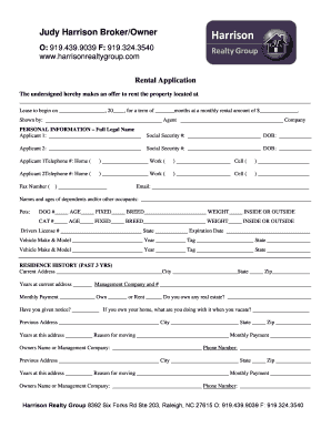 Rental Application Form