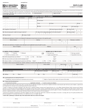 Death Claim Form