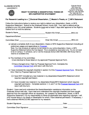 Illinois State Right to Defend Form