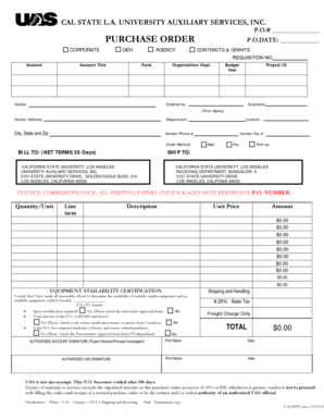 California State University Purchase Order