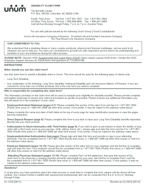 Disability Claim Form