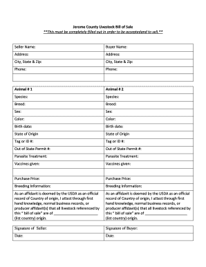 Livestock Bill of Sale - University of Idaho Extension - extension uidaho