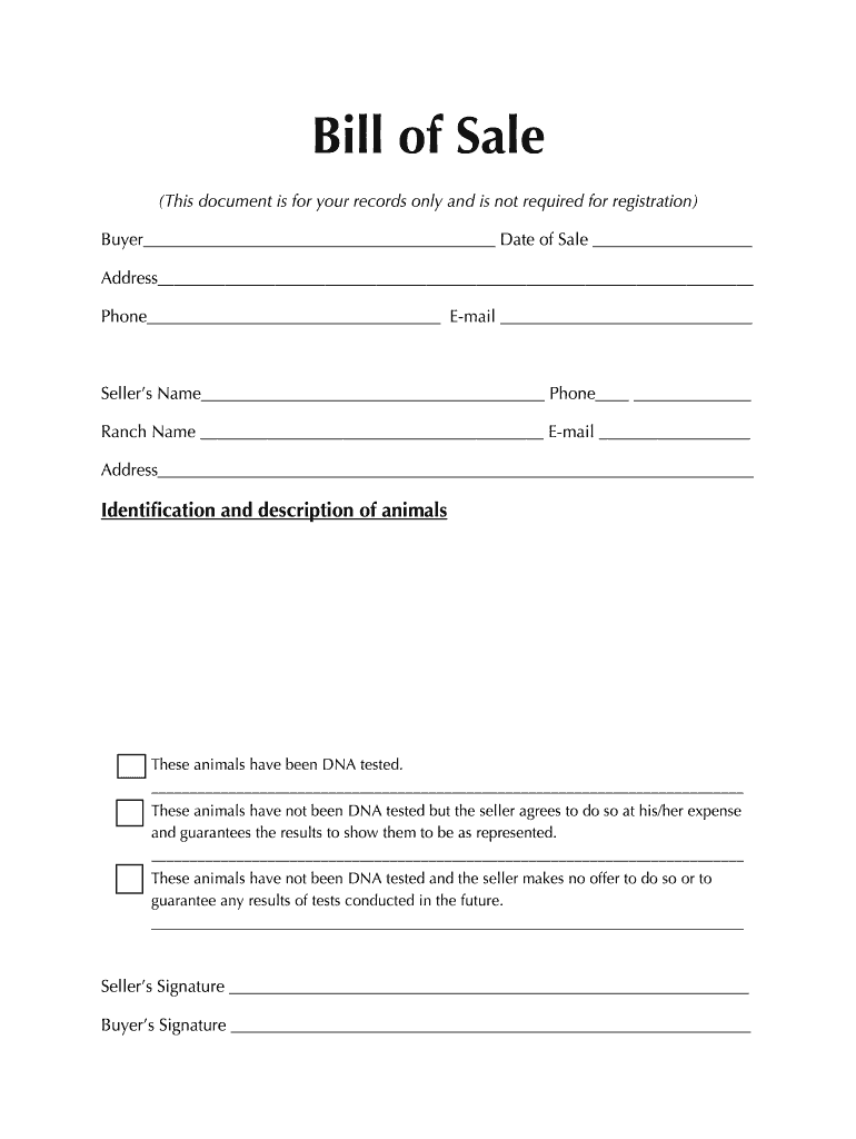 generic bill of sale Preview on Page 1.