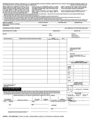 Printable bol - short ship form