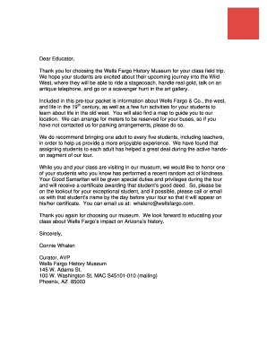 Wells Fargo History Museum Field Trip Packet