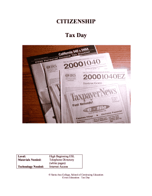 Tax Day Educational Materials