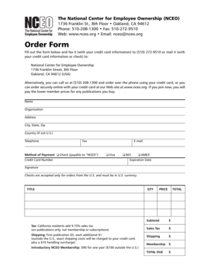 NCEO Order Form