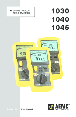 Megohmmeter User Manual