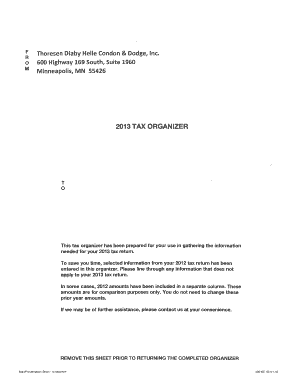 2013 Tax Organizer