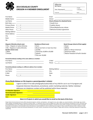 Oregon 4-H Member Enrollment Form