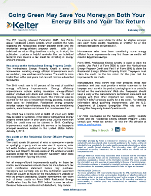 IRS Form 5695 Residential Energy Credits