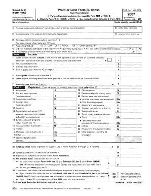 Schedule C Profit or Loss From Business