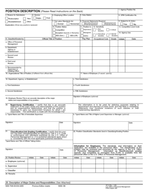 US Federal Position Description Form