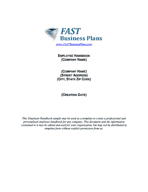 Employee Handbook Template - Fast Business Plans