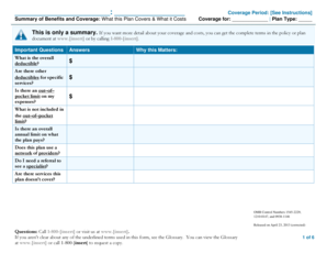 Summary of Benefits and Coverage