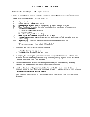 Job Description Template